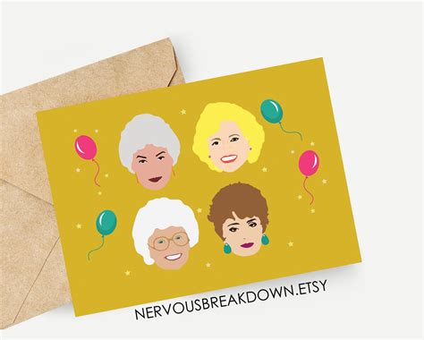 Birthday Card Golden Girls Etsy