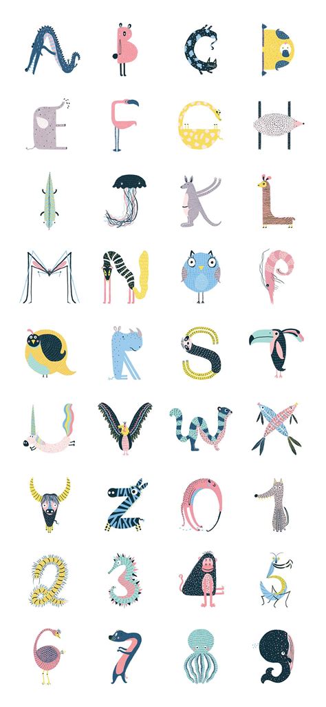 Animal Type Typography Animal Alphabet Design Lettering Fonts