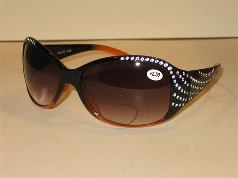 Womens Designer Style Bifocal Sunglasses Large Beaded Frames R431bs Ebay