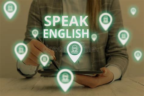 Text Sign Showing Speak English Conceptual Photo Study Another Foreign