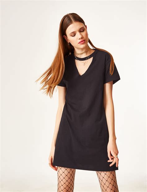 Robe tee-shirt noir femme • Jennyfer