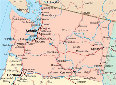 Map Of The State Of Washington State London Top Attractions Map