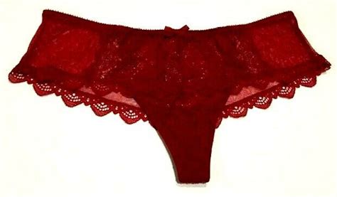 Victorias Secret Panties Thong Small Red Wide Side Sheer Valentine B26 For Sale Online Ebay