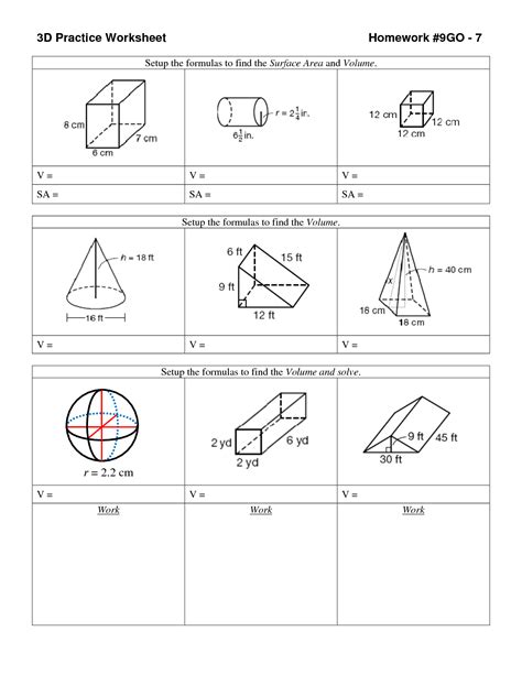 30 Surface Area And Volume Worksheet Worksheets Decoomo