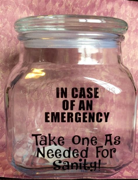 custom funny candy jar sanity emergency office home counter etsy