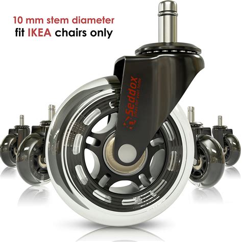 Many home owners and businesses are tearing out carpeting and installing our selection of hard wood chair casters is the ideal solution for this problem. Professional Office Chair Wheels 10mm Stem - FIT IKEA ...