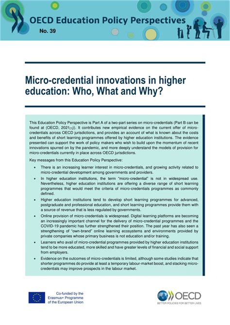 Pdf Micro Credential Innovations In Higher Education Who What And Why