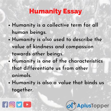 humanity essay essay  humanity  students