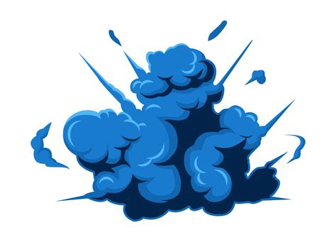 Blue Explosion Element Illustration For Comic Poster Book Painting