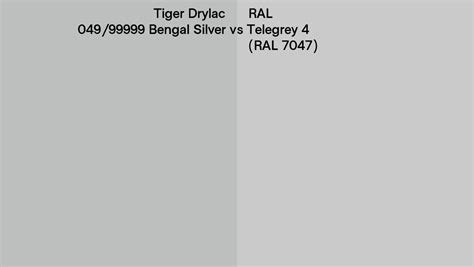 Tiger Drylac 049 99999 Bengal Silver Vs RAL Telegrey 4 RAL 7047 Side
