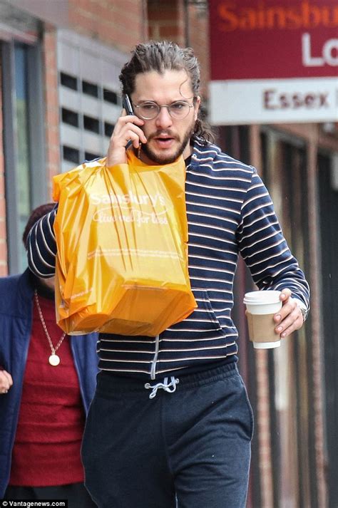 Game Of Thrones Kit Harington In Tracksuit Bottoms And Glasses In