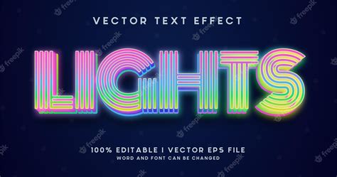 Premium Vector Lights Text Glow Editable Text Effect Style