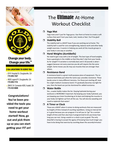 Home Workout Checklist How To Create A Home Workout Checklist