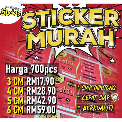 Sticker Label Murah Siap Potong 700pcs Saiz 3cm 6cm Shopee Malaysia