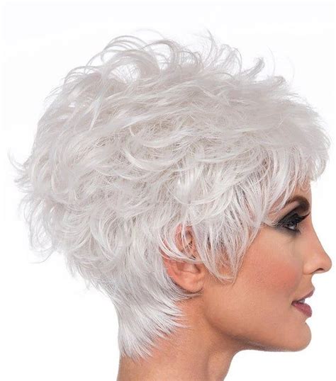 Short Silver White Wig Wig For Mothergrandma Silver White Wig With