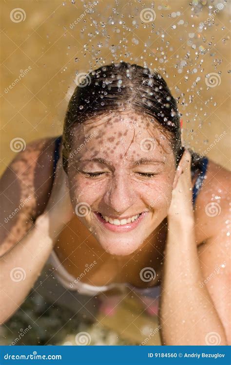 Outdoor Shower Stock Photo Image