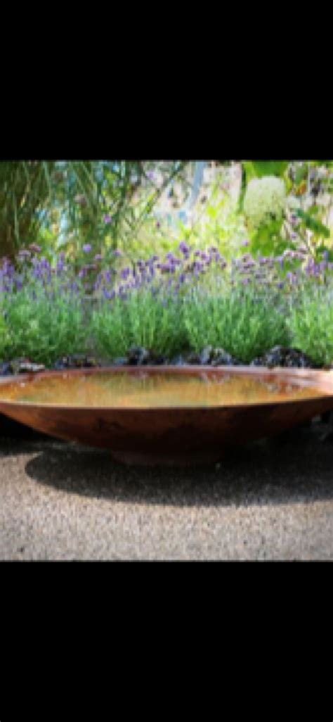 Corten Steel Water Bowl Garden Feature Garden Features Corten Steel