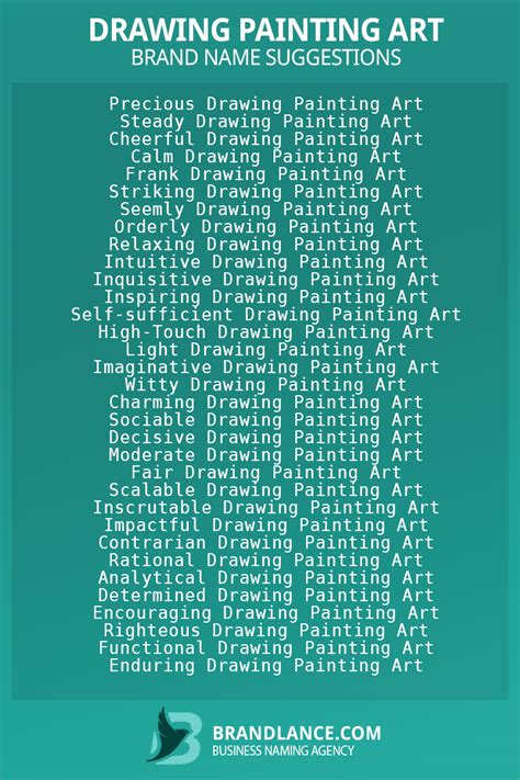 1200 Drawing Painting And Art Business Name List Generator
