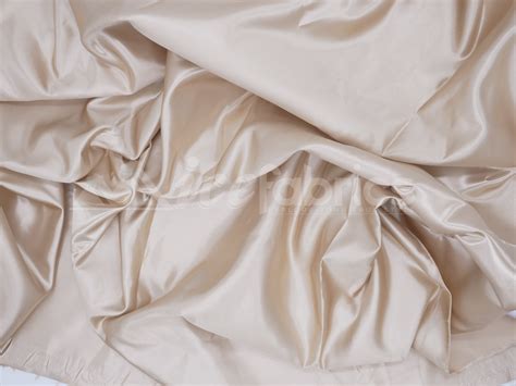 Champagne Silky Bridal Satin Fabric By The Yard Charmeuse Thick Heavy