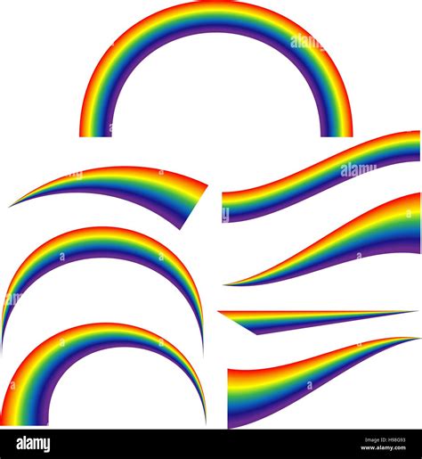 Illustration Of A Set Of Different Shapes Of Rainbows Vector
