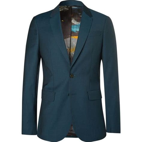 Ps By Paul Smith Petrol Slim Fit Wool And Mohair Blend Suit Jacket