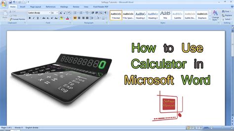 How To Use Calculator In Microsoft Word Youtube