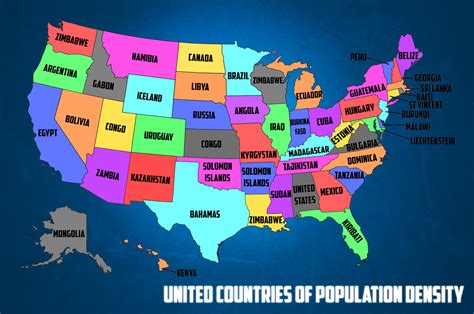 United Countries Of Population Density Vivid Maps The Unit United