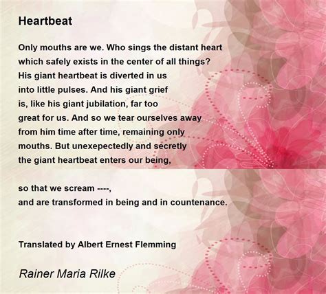 Heartbeat Poem By Rainer Maria Rilke Poem Hunter