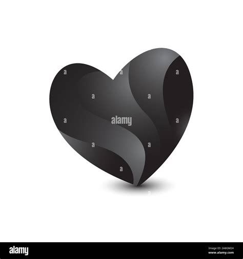 Silhouette Of Black Heart Vector Logo Icon Isolated On White Background