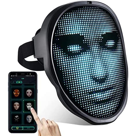 Led Mask Light Up Diy Face Transforming Mask With Bluetooth App