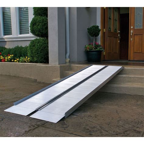 What is the proper slope for a wheelchair ramp? 8' EZ-ACCESS SUITCASE Aluminum Single Fold Wheelchair Ramp ...