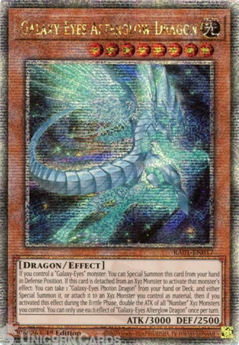 Ra01 En017 Galaxy Eyes Afterglow Dragon Quarter Century Secret Rare