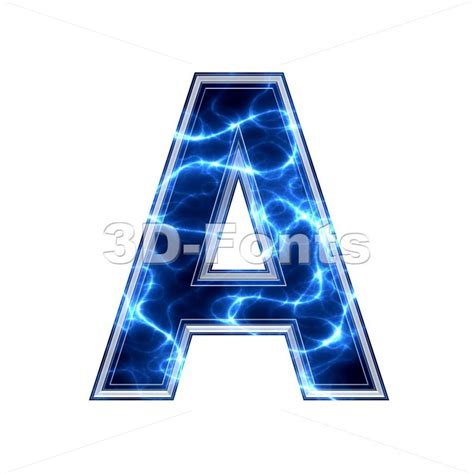 Electric Letter A Capital 3d Character 3d Character Lettering