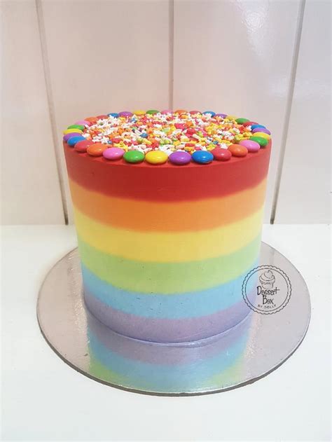 Whipped Cream Rainbow Cake Decorated Cake By Cakesdecor