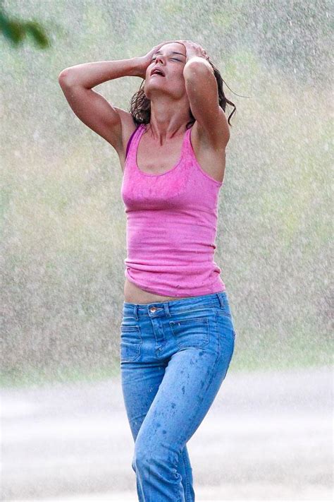 Lettin Loose Katie Holmes Dances In The Rain On Set Of New Film All We Had 10 Wet N Wild Pics