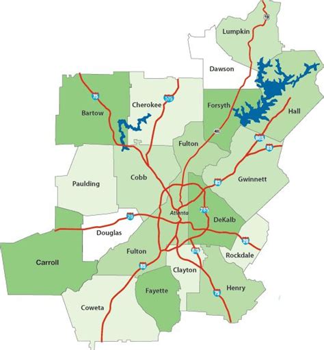 Metro Atlanta Map With Counties Map Of World