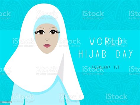 world hijab day muslim woman in hijab vector illustration stock illustration download image