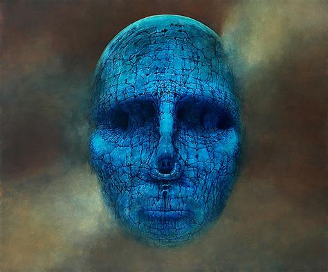 Untitled The Blue Face Painting By Zdzislaw Beksinski Fine Art America