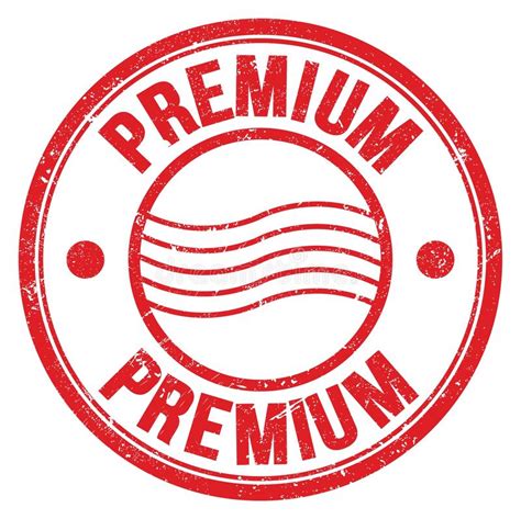 Premium Text Written On Red Round Postal Stamp Sign Stock Illustration