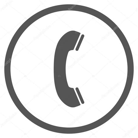 Telephone Receiver Flat Vector Rounded Icon — Vector De Stock