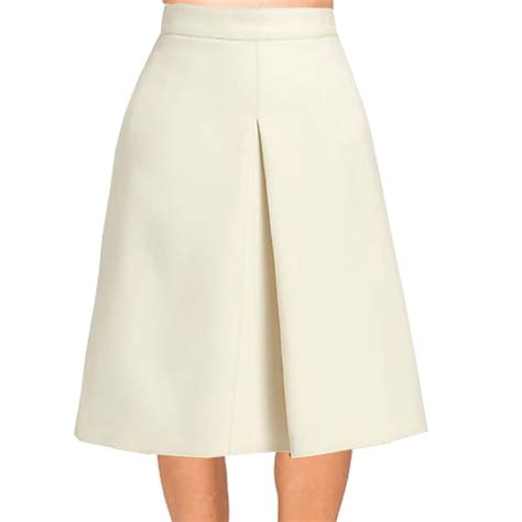 Cream Inverted Pleat A Line Skirt Elizabeths Custom Skirts A Line Skirt Pattern Pleated