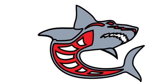 Ashed Shark Grey Red By Ashed Clip Art At