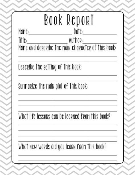 Book Report Template 3rd Grade 5 Professional Templates Book