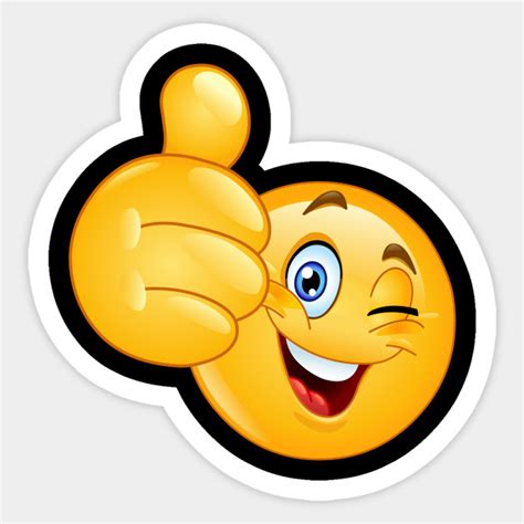 Thumb Up Winking Emoji Emoji Sticker Teepublic