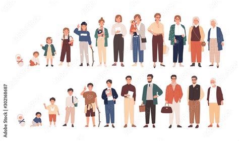Stockvector Human Life Cycles Vector Illustration Male And Female