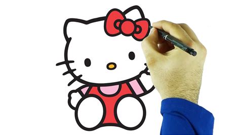 This will be the basic shape of hello kitty's head. Hello Kitty Draw and Color | Drawing and Coloring Hello ...
