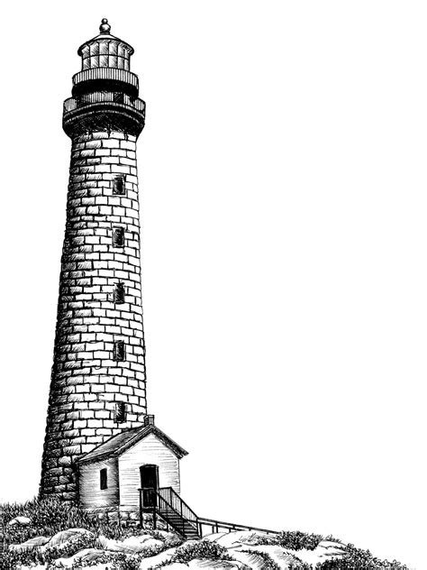 Rockport Lighthouse Pen And Ink Drawing By Caseyrae55 On Etsy