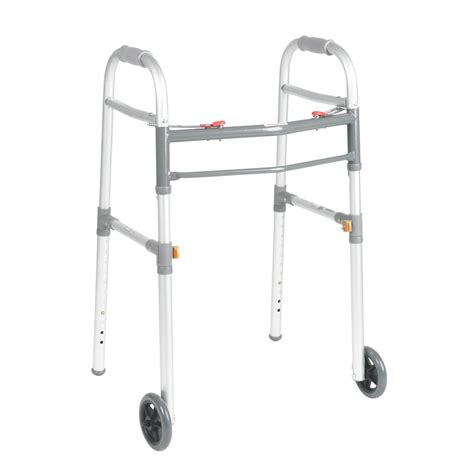 Drive Medical Two Button Folding Universal Walker With 5 Wheels