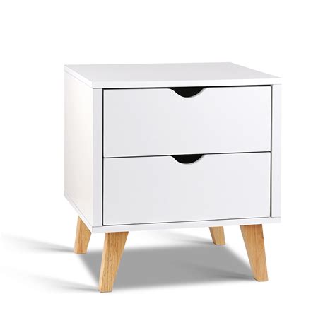White wood shabby chic bedside units go well with a modern interior. Artiss 2 Drawer Wooden Bedside Tables - White | Buy ...