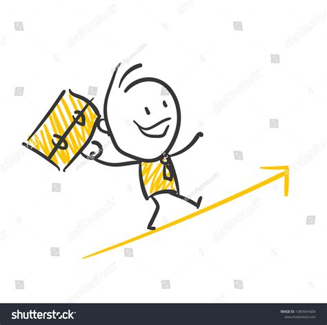Smiling Business Stick Figure Vector Stock Vector Royalty Free